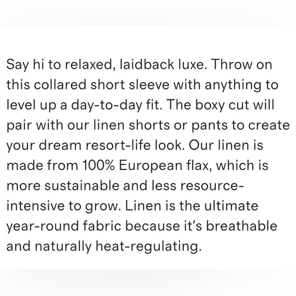 Quince 100% Organic Linen Short Sleeve Button Front Boxy Casual Shirt Women Larg - Picture 13 of 13